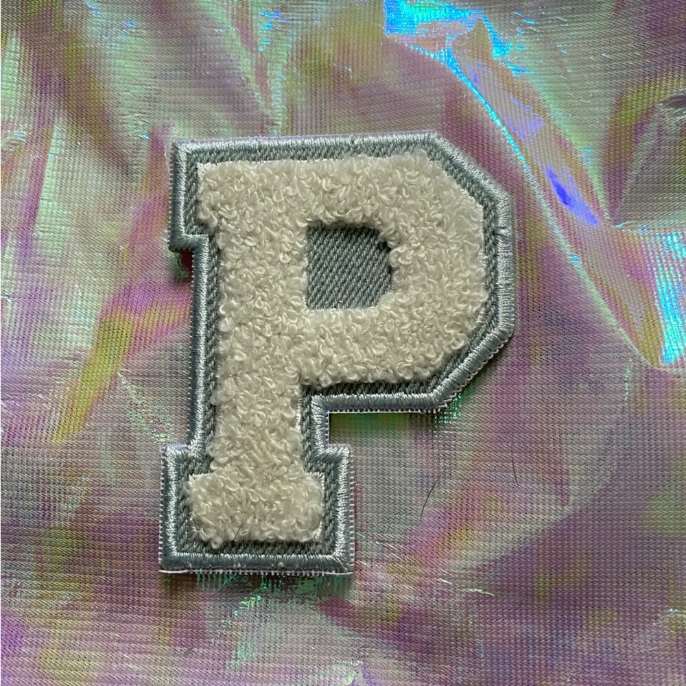Stoney Clover Lane Blanc Denim Varsity Patch